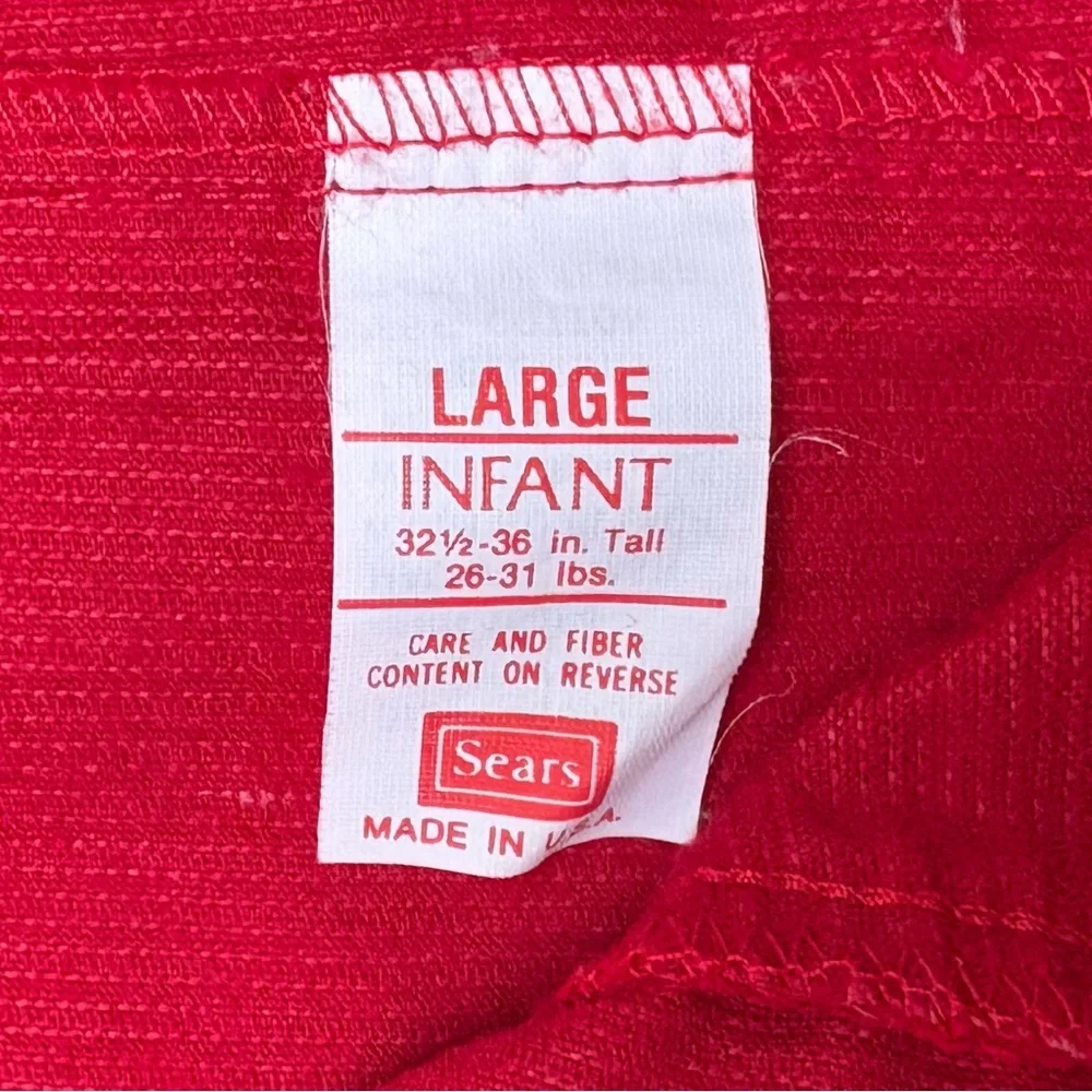Vintage Sears Red Corduroy Overalls Polar Bear Infant Large 18-24 Months Holiday